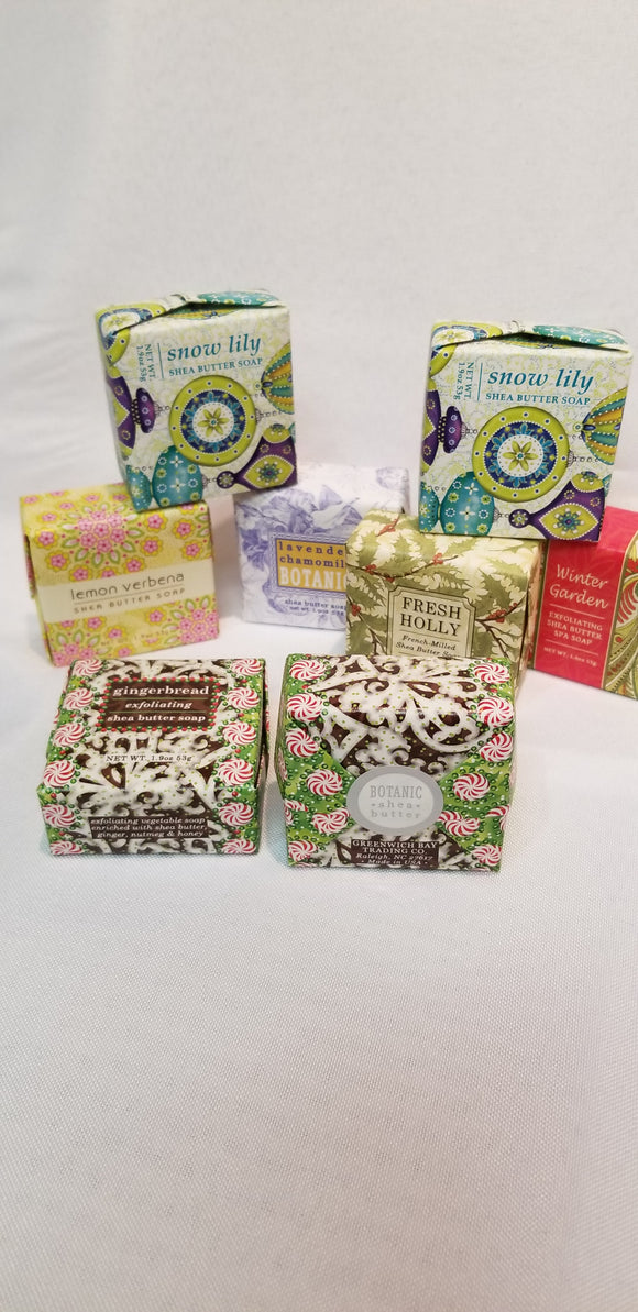 Luxurious scented bar soaps with shea butter