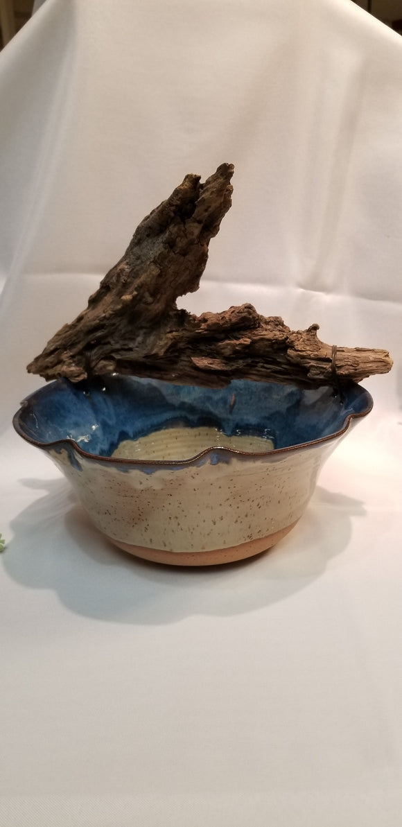 Pottery Bowls with Driftwood