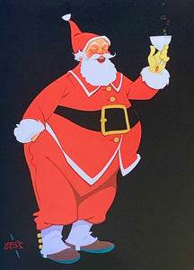 "Santa Toasting" Christmas Card 2019