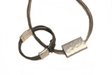 Matte Silver and Gunmetal  Bar Bracelet