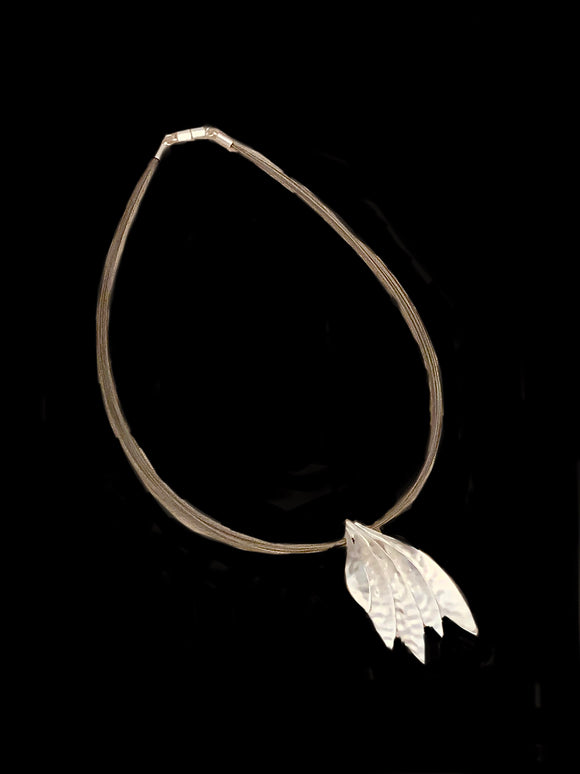 Silver Matte Leaf Necklace