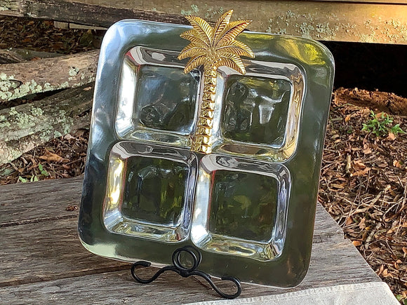 Pewter 4 section Palmetto Tray
